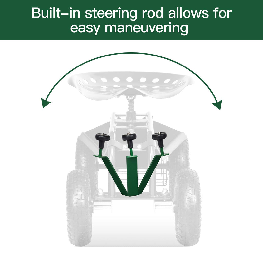 Giantex Mobile Garden Workseat, Lawn Wagon Cart