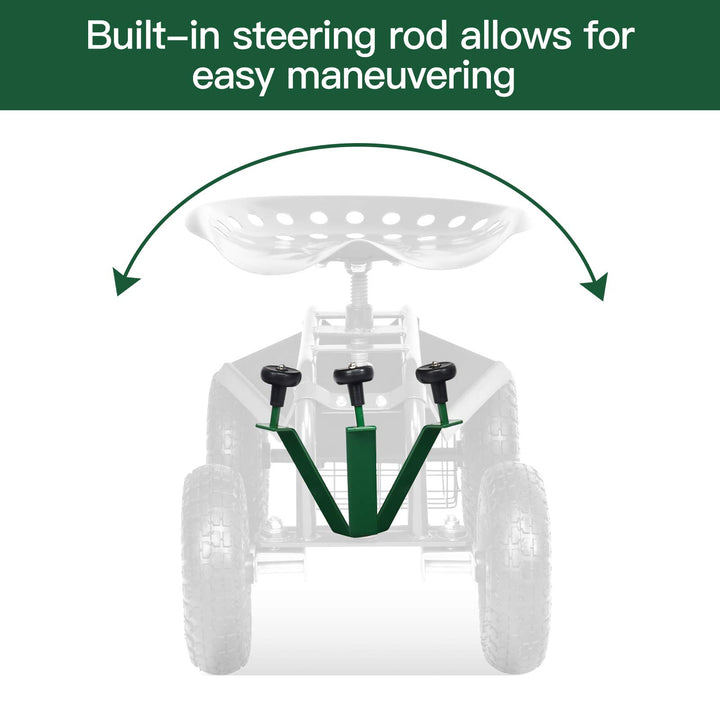 Giantex Mobile Garden Workseat, Lawn Wagon Cart