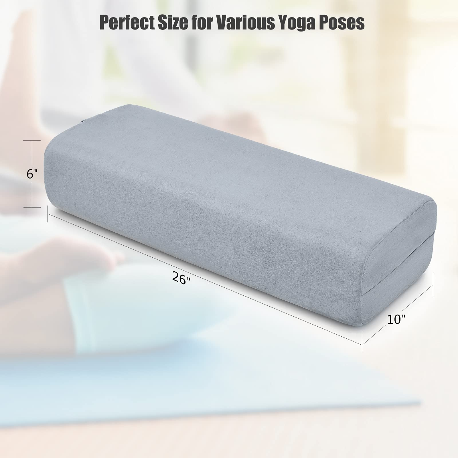 Giantex Yoga Bolster Pillow, Meditation Rectangular Yoga Cushion