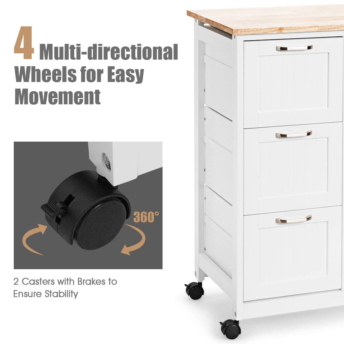 Giantex Kitchen Island Cart, Home Bar Serving Cart