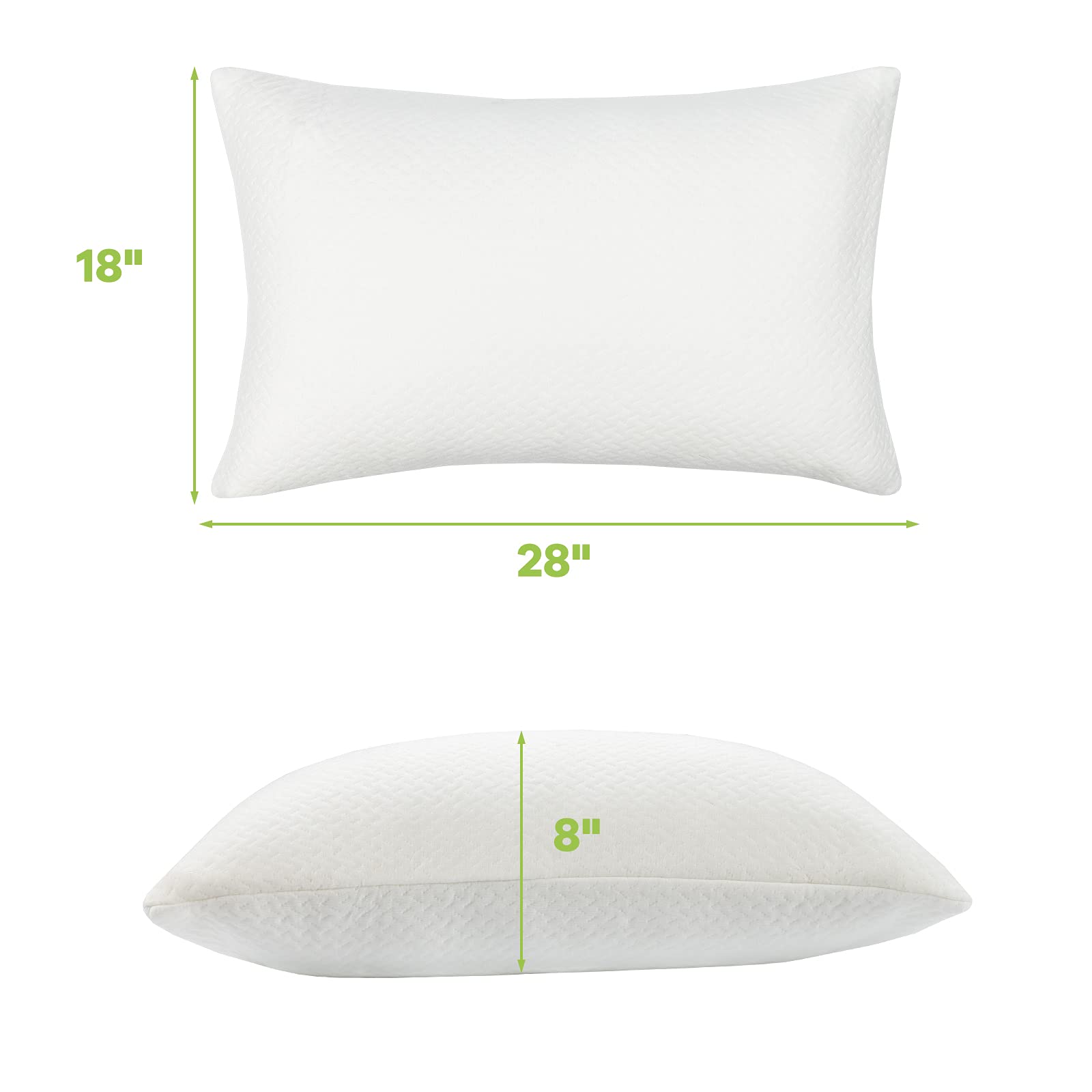 Giantex 2 Pack Shredded Memory Foam Pillows