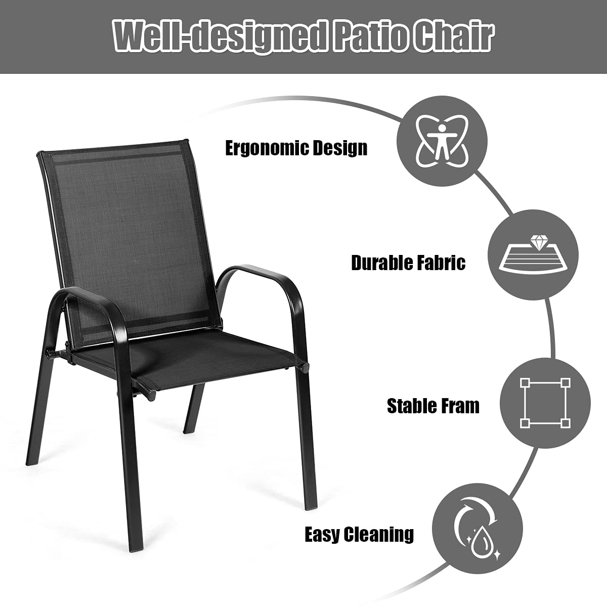 Giantex 4 Piece Patio Chairs