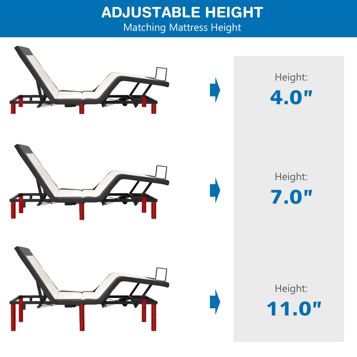 Adjustable Bed Base with Wireless Remote - Giantex