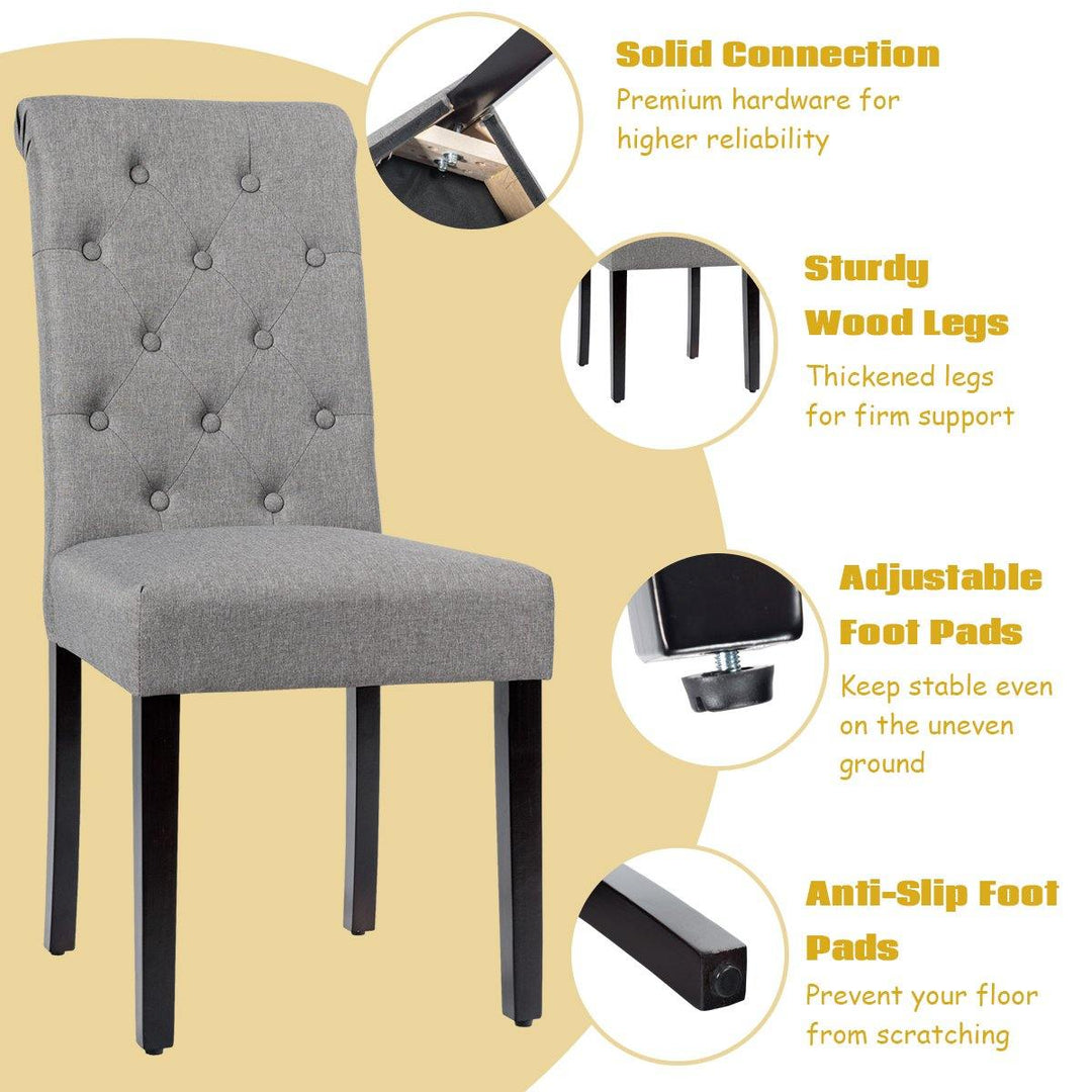 Upholstered Accent Dining Chairs Set of 2 - Giantexus