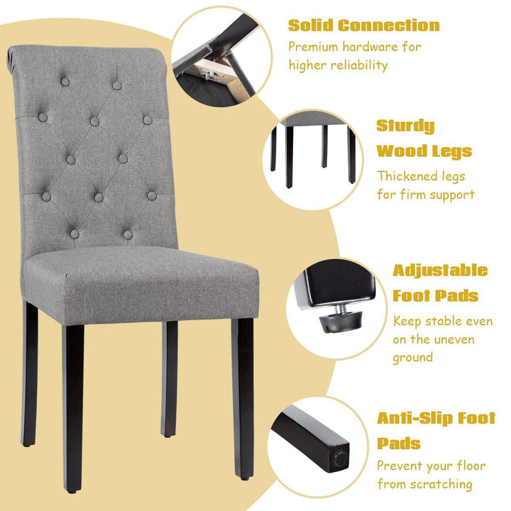 Upholstered Accent Dining Chairs Set of 2 - Giantexus