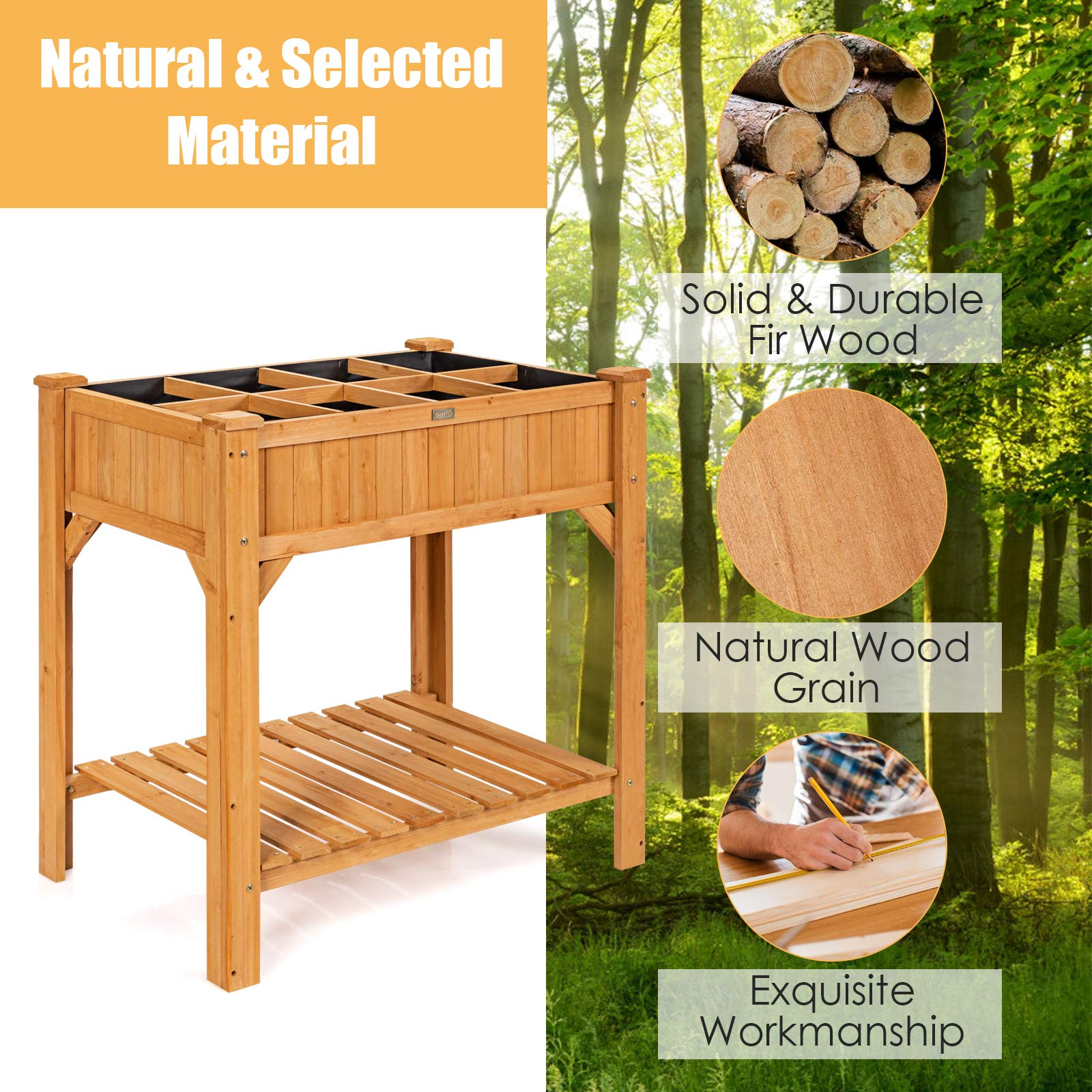 Raised Garden Bed,  36" x 24" x 36" (L x W x H)