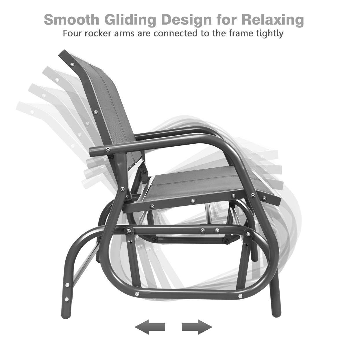 Giantex Swing Glider Chair 48 Inch with Spacious Space