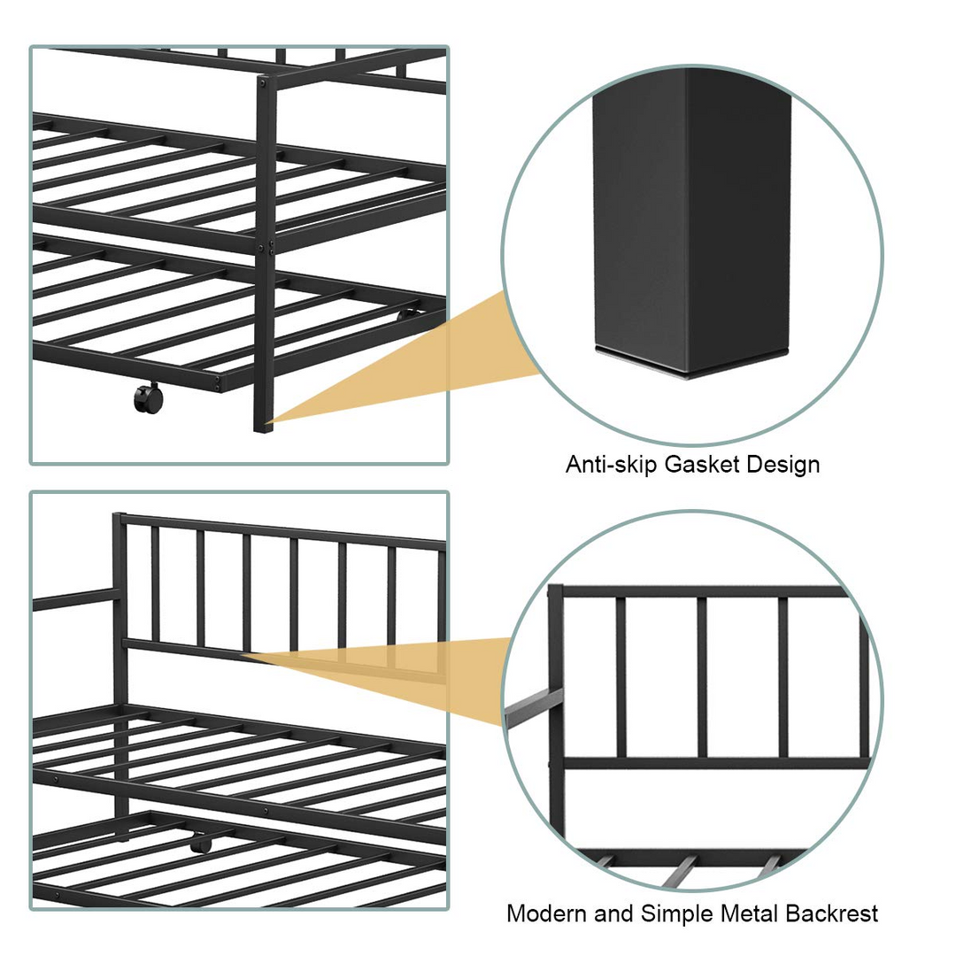 Giantex Twin Size Daybed and Trundle Frame Set