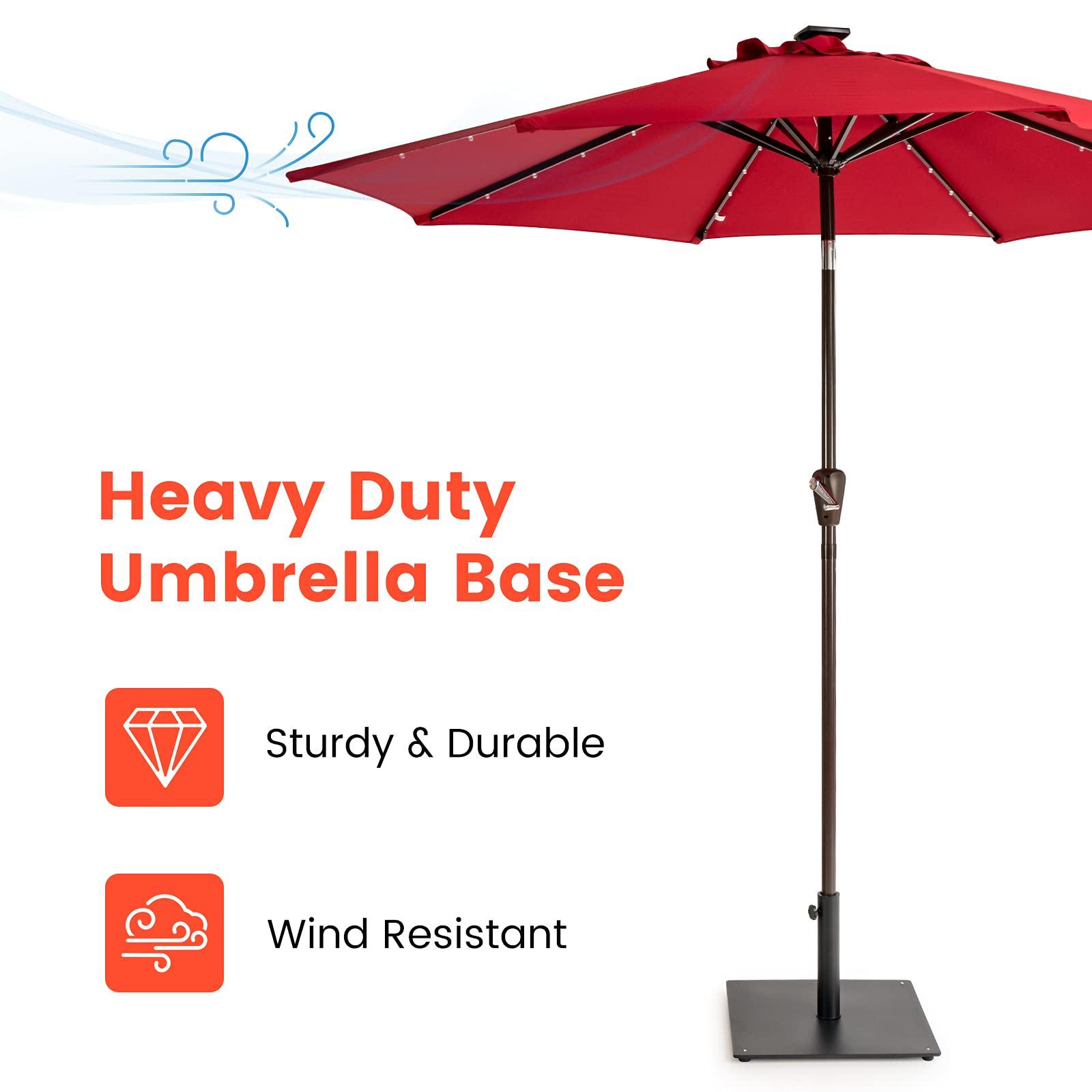 Giantex Square Umbrella Base, Steel Heavy Duty Patio Market Umbrella Stand (20/25 Inch) - Giantexus