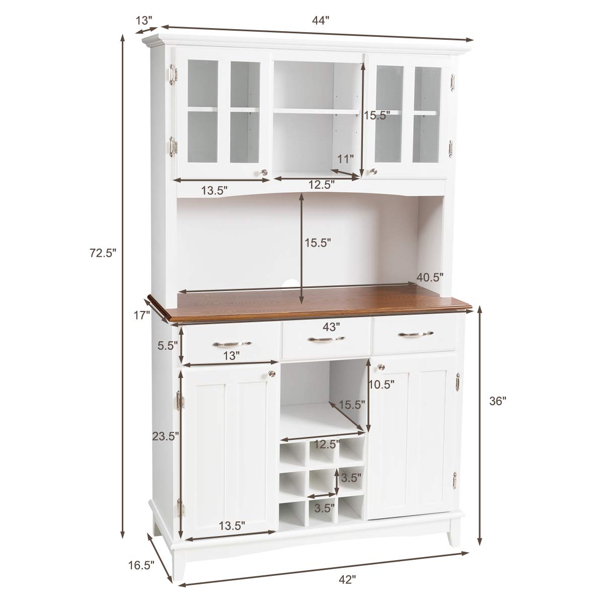 Giantex Buffet Hutch Cabinet, Kitchen Hutch Sideboard