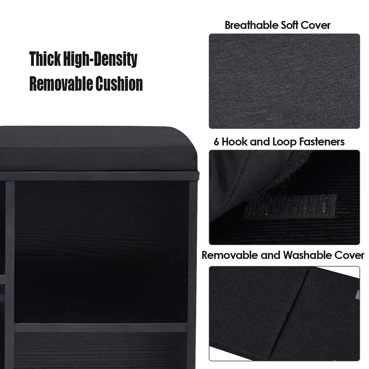 Giantex Shoe Storage Bench with Cushion, Entryway Shoe Rack Bench