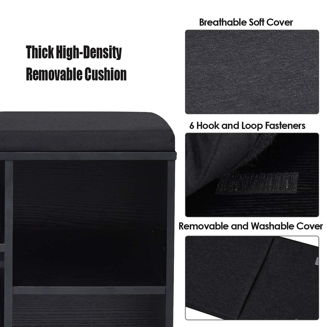 Giantex Shoe Storage Bench with Cushion, Entryway Shoe Rack Bench