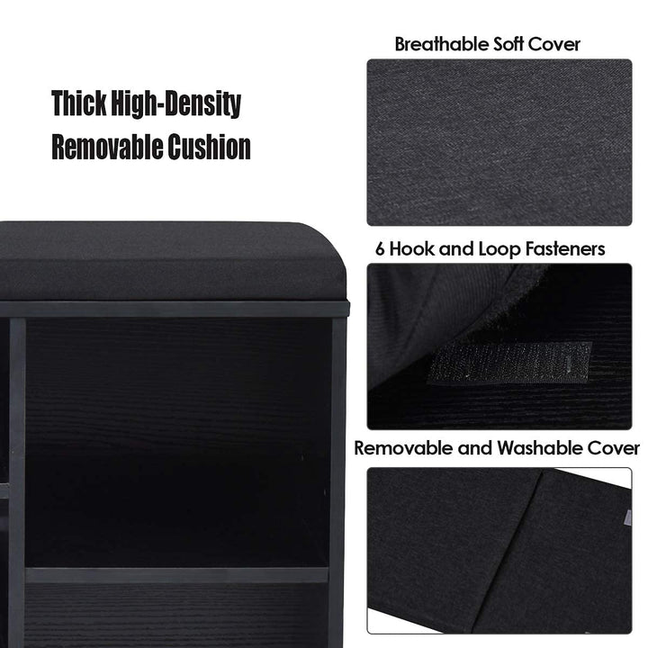 Giantex Shoe Storage Bench with Cushion, Entryway Shoe Rack Bench