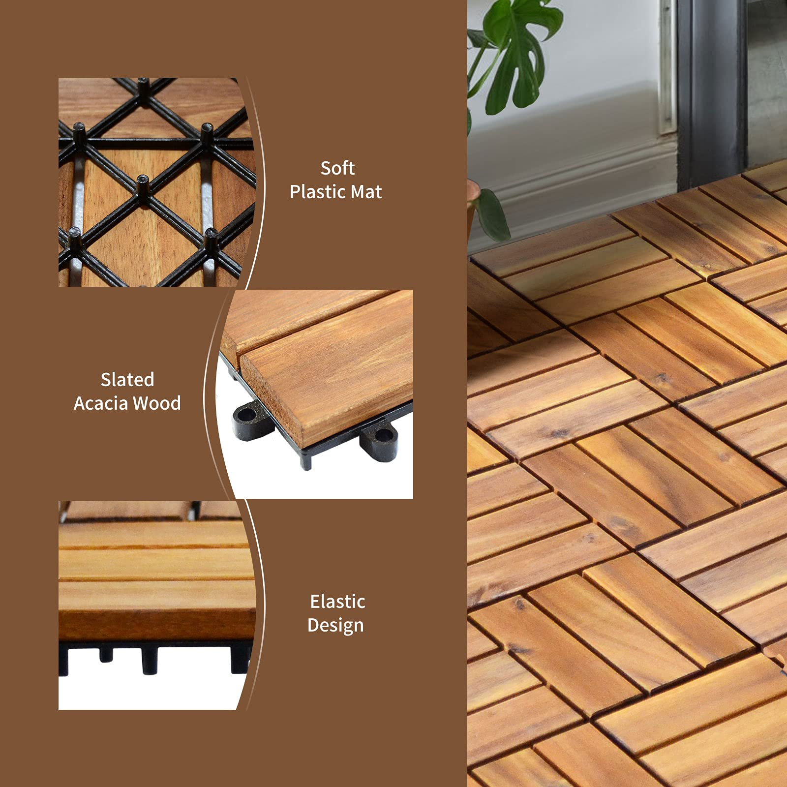 27 PCS Interlocking Patio Deck Tiles - Giantex