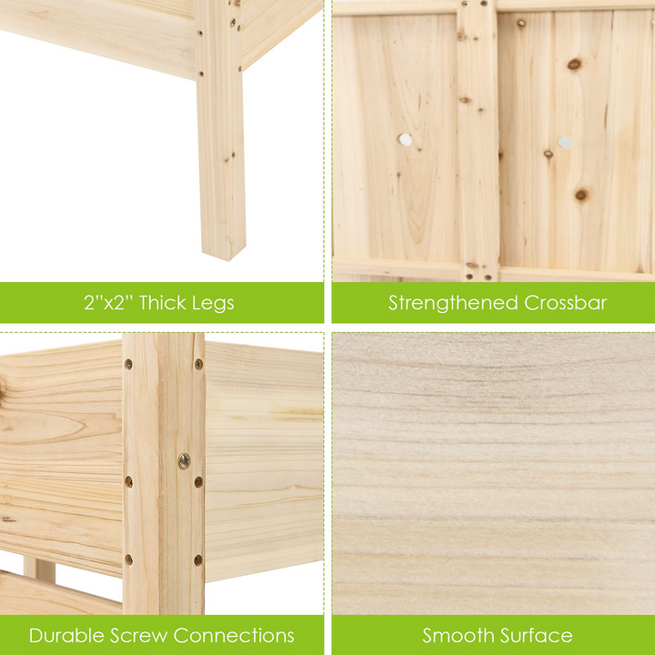 Set of 2 Raised Garden Bed, 34" x 33.5" x 28.5" (L x W x H)