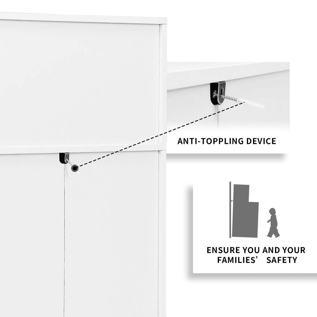 Dresser with 3 Drawers and 2 Cubbies Functional Organizer
