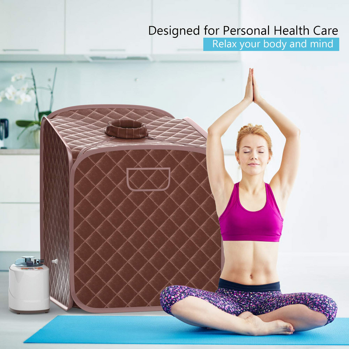 Giantex Portable Steam Sauna Spa 2L Folding Private Sauna Tent W/Chair Foot