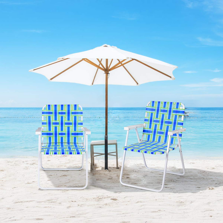 Giantex Folding Lawn Chairs Set of 6 Outdoor Portable Beach Chair W/Stable Steel Frame