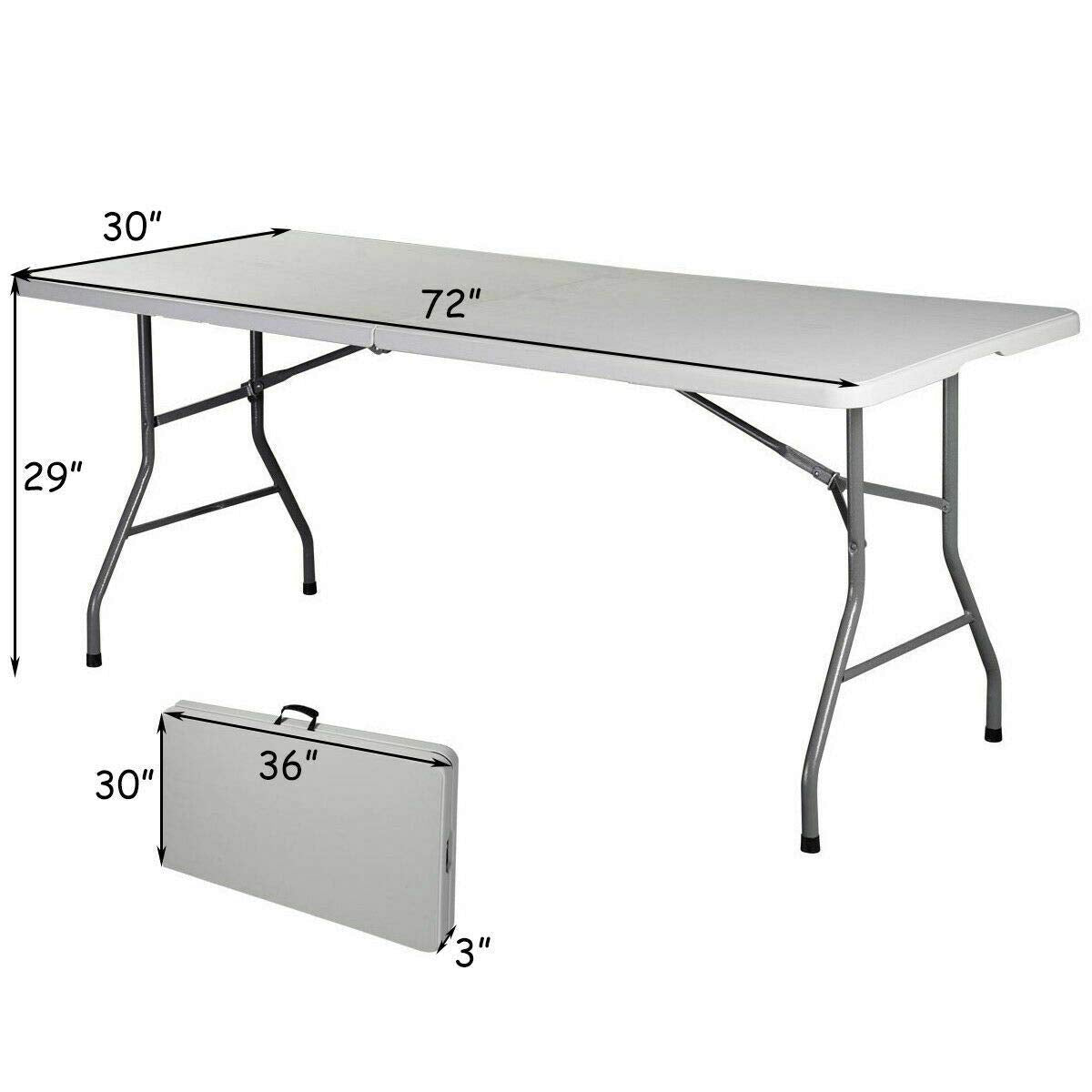 Giantex Folding Table, Off White