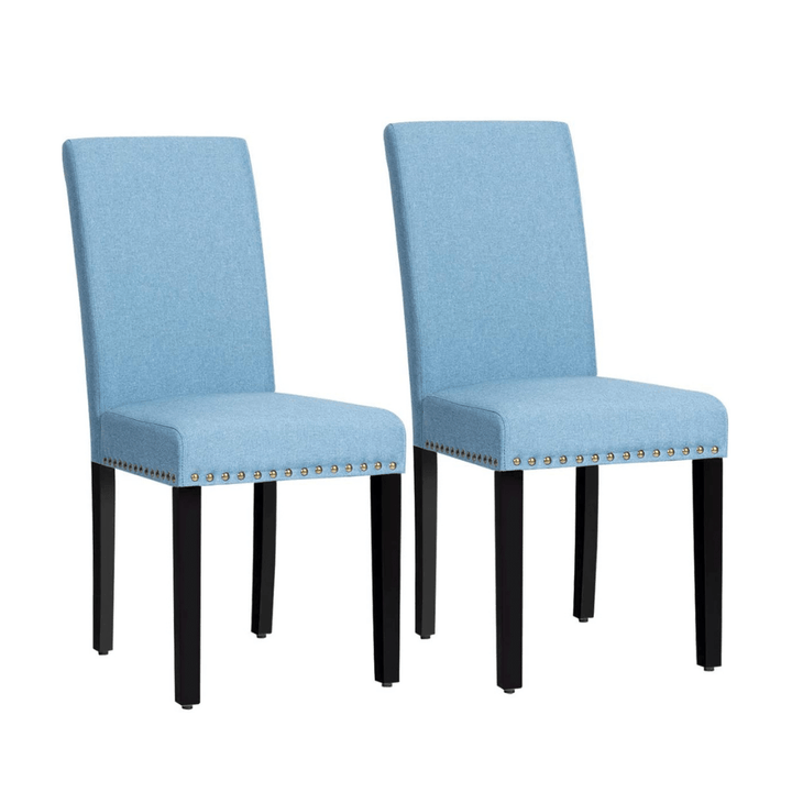 Giantex Upholstered Dining Chairs Set of 2 or 4, Fabric Side Chairs w/Wood Legs - Giantexus