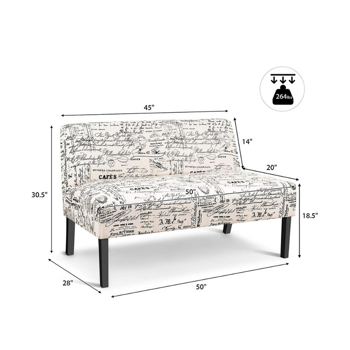 Armless Loveseat Sofa Modern Sofa Chair - Giantexus