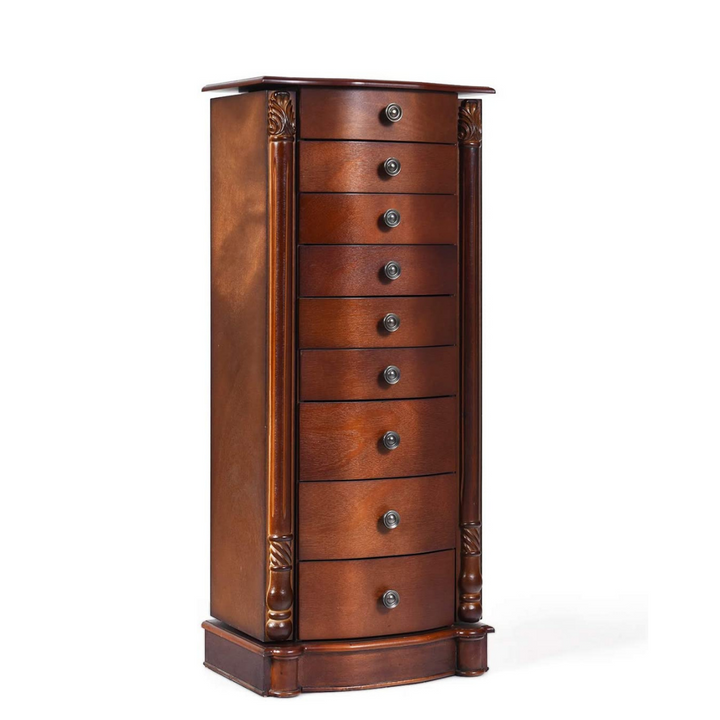 Large Jewelry Armoire Cabinet with 8 Drawers & 2 Swing Doors - Giantex