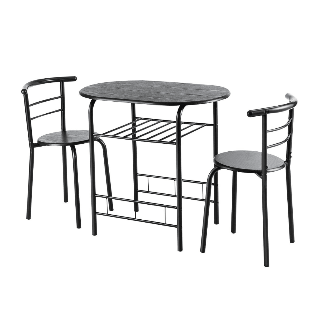 3 Piece Dining Set Compact 2 Chairs and Table - Giantexus