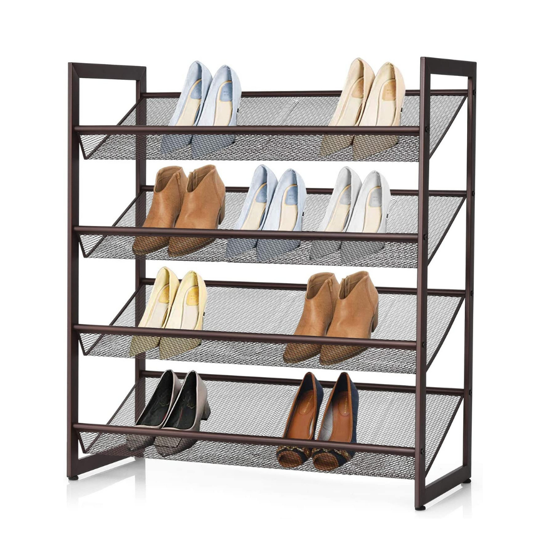 4-Tier Metal Shoe Rack, Shoe Storage Organizer - Giantexus