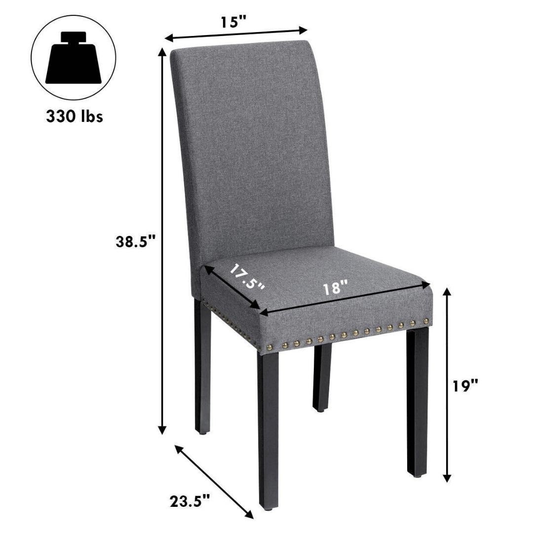 Giantex Upholstered Dining Chairs Set of 2 or 4, Fabric Side Chairs w/Wood Legs - Giantexus