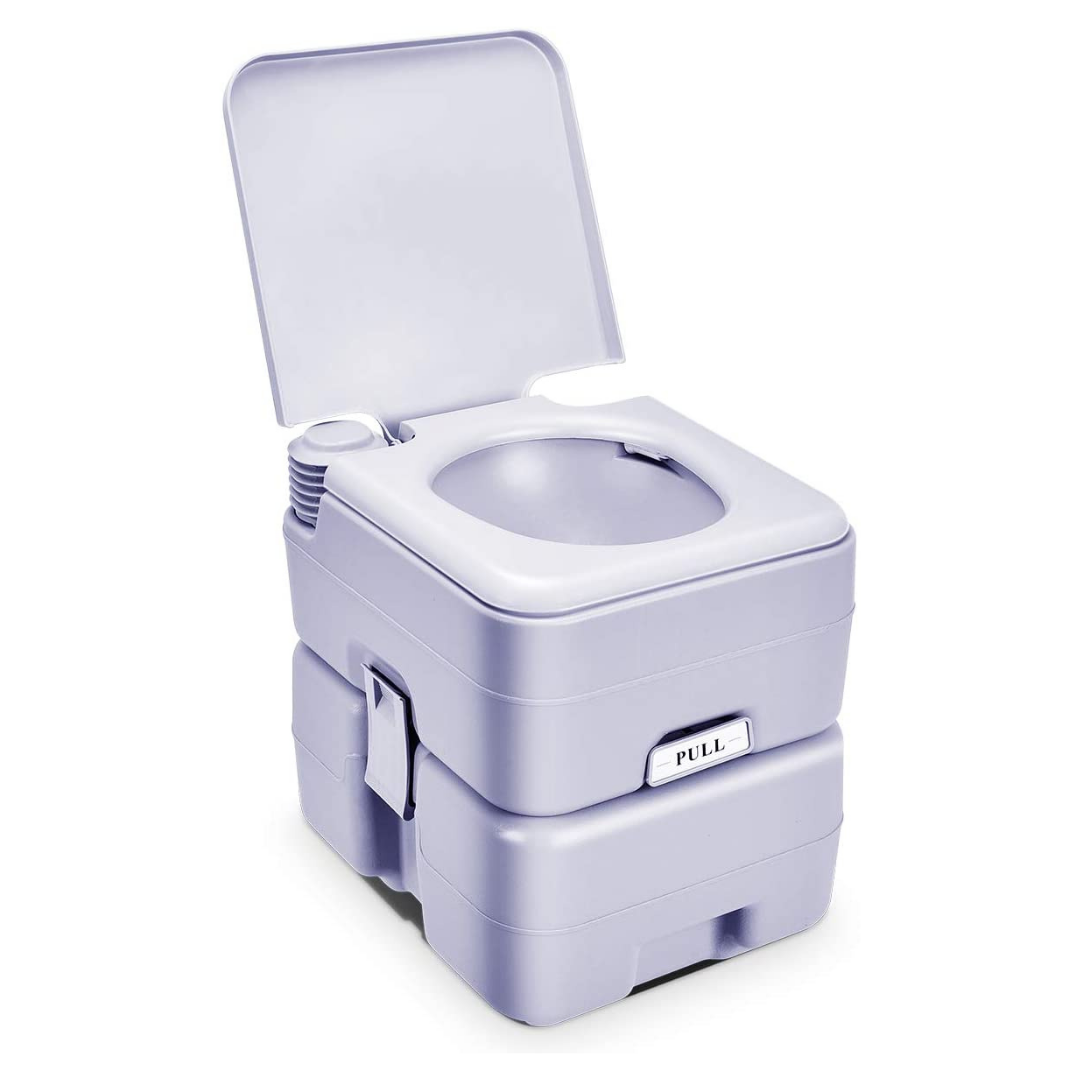 Giantex Portable Toilet 5 Gallon with Waste Tank, Built-in Rotating Spout