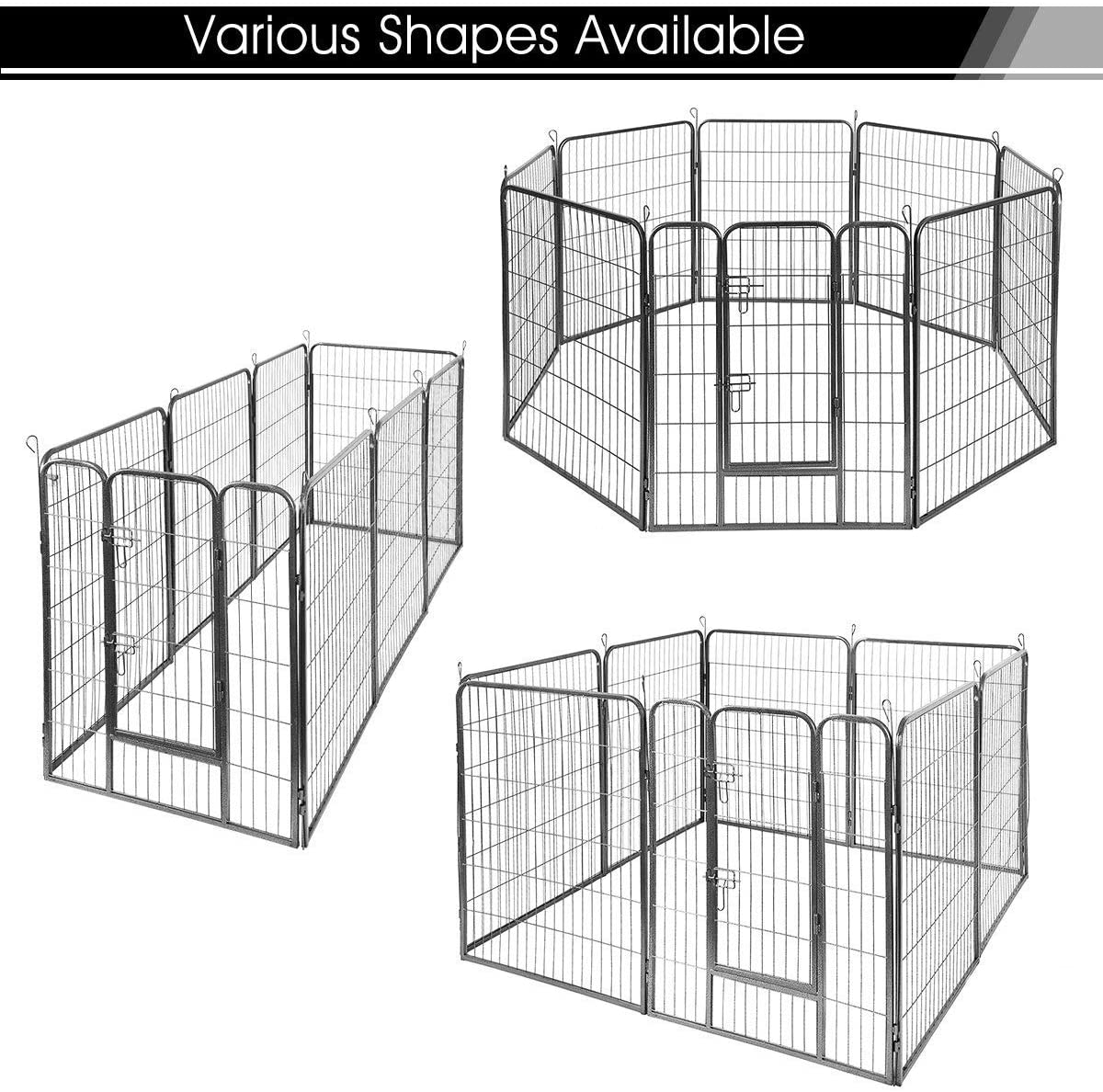 40 inch Dog Playpen with Door, 16 Panels - Giantex