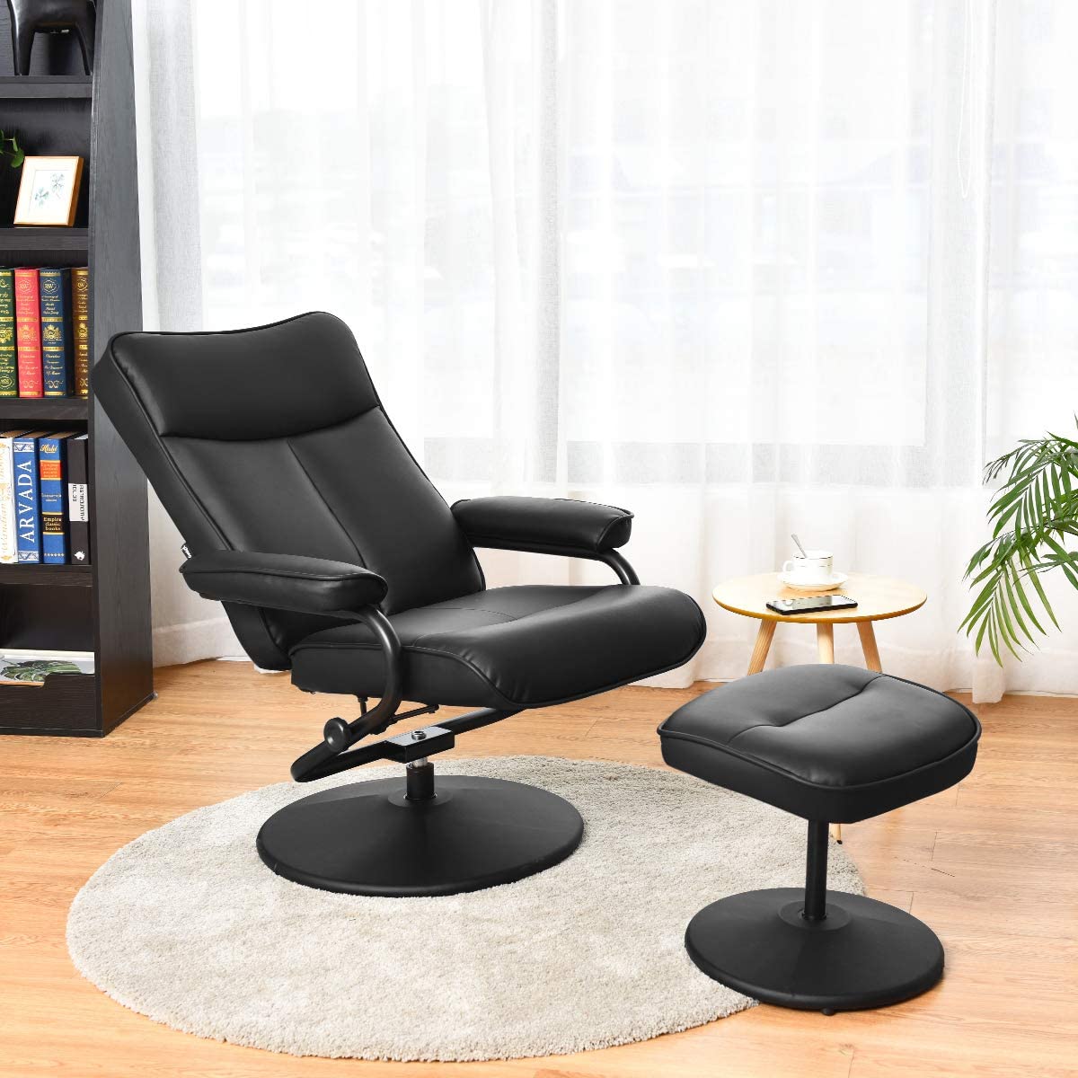 Massage Swivel Recliner Chair with Footrest Stool Ottoman