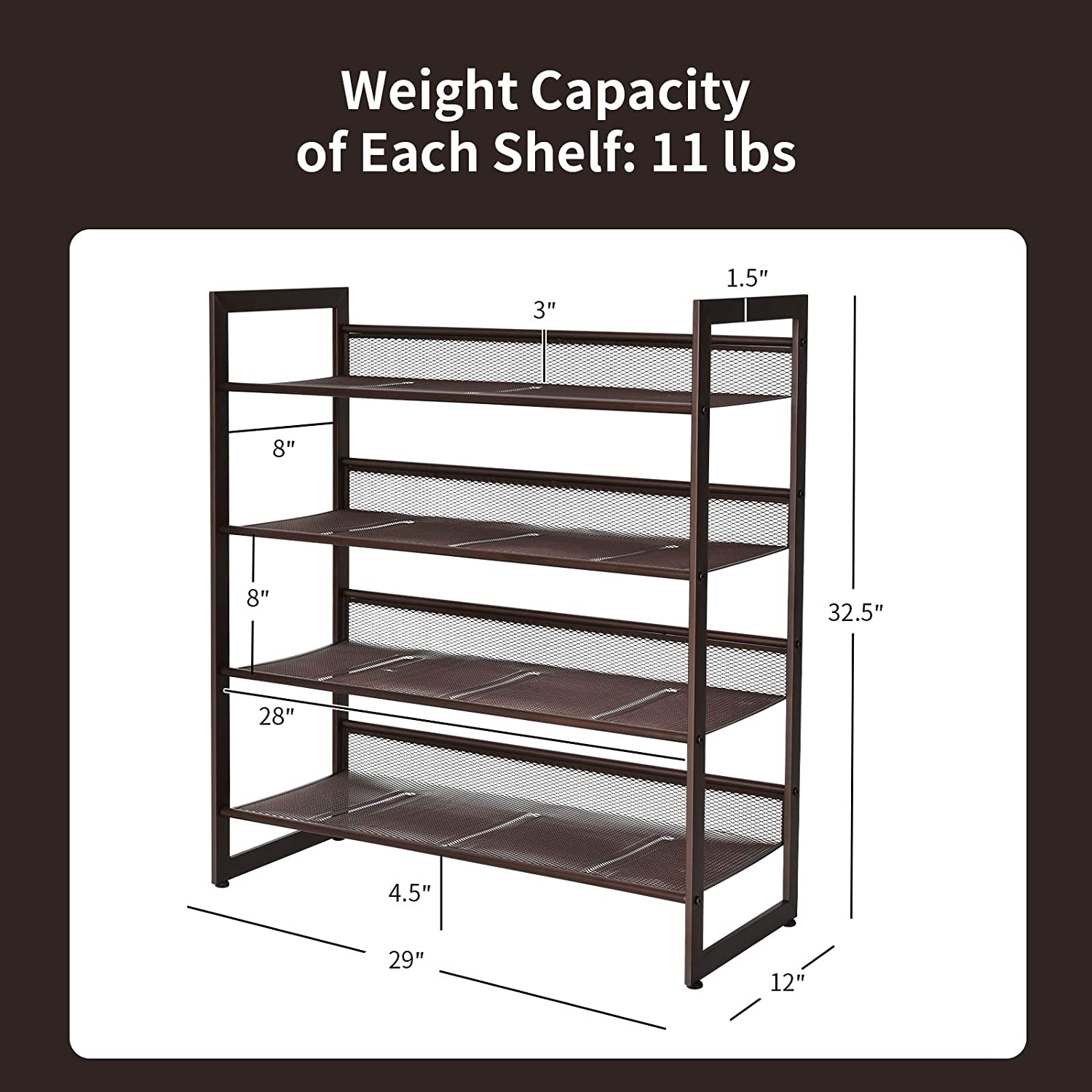 4-Tier Metal Shoe Rack, Shoe Storage Organizer - Giantexus