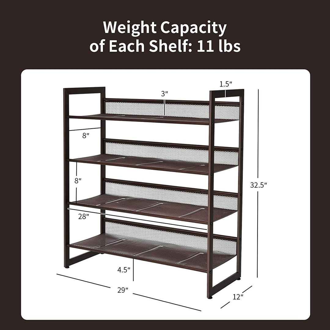 4-Tier Metal Shoe Rack, Shoe Storage Organizer - Giantexus