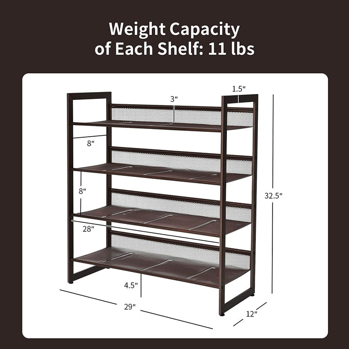 4-Tier Metal Shoe Rack, Shoe Storage Organizer - Giantexus