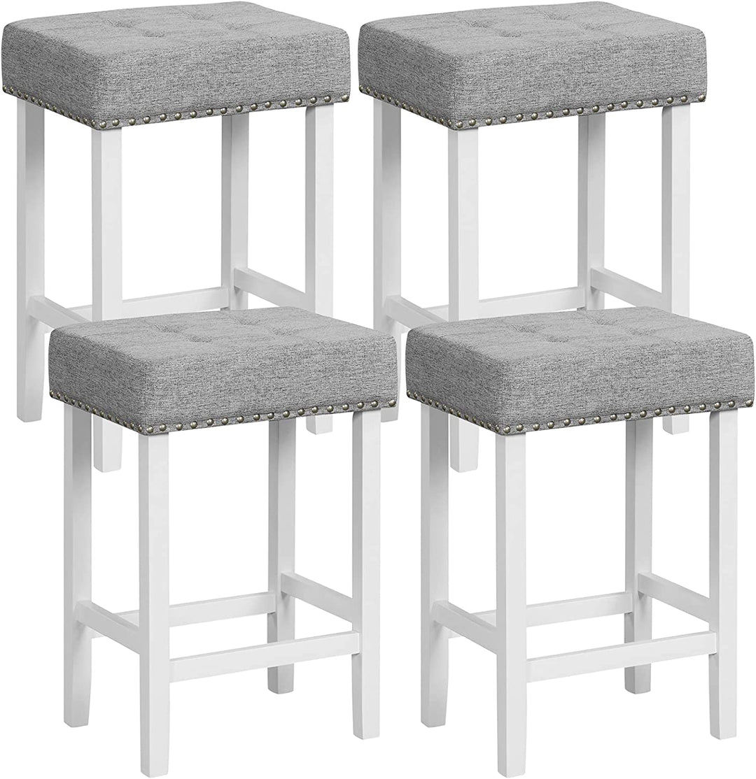 Giantex Bar Stools Set of 2-29" Bar Height Backless Barstools with Nailhead Linen Foam Seat