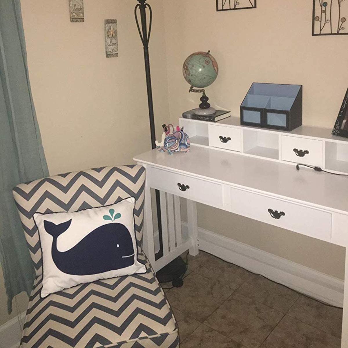 Writing Desk with 4 Drawer Computer Study Table