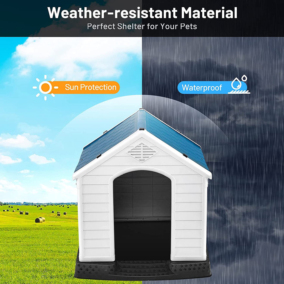 Waterproof Plastic Dog Houses - Giantex