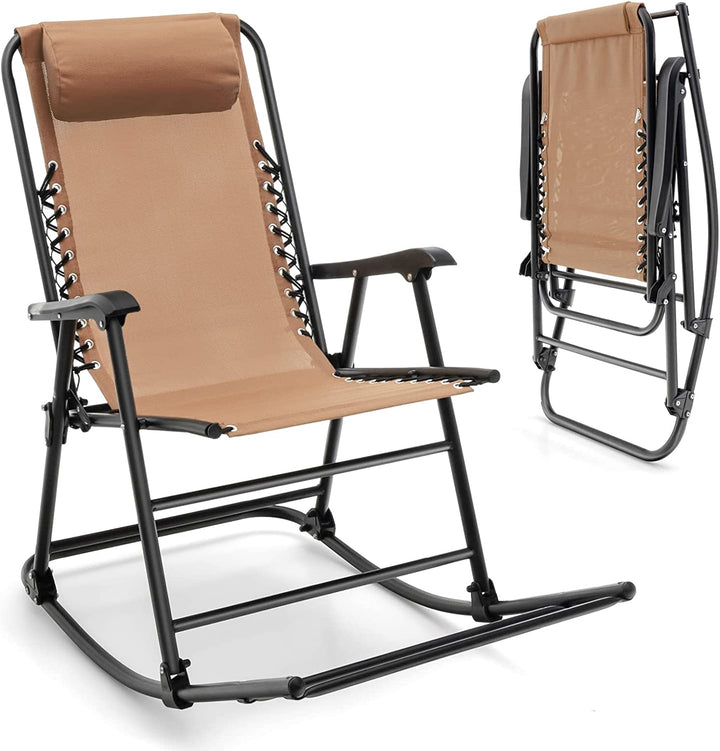 Giantex Rocking Camping Chair Folding - Outdoor Rocker Camping Chair