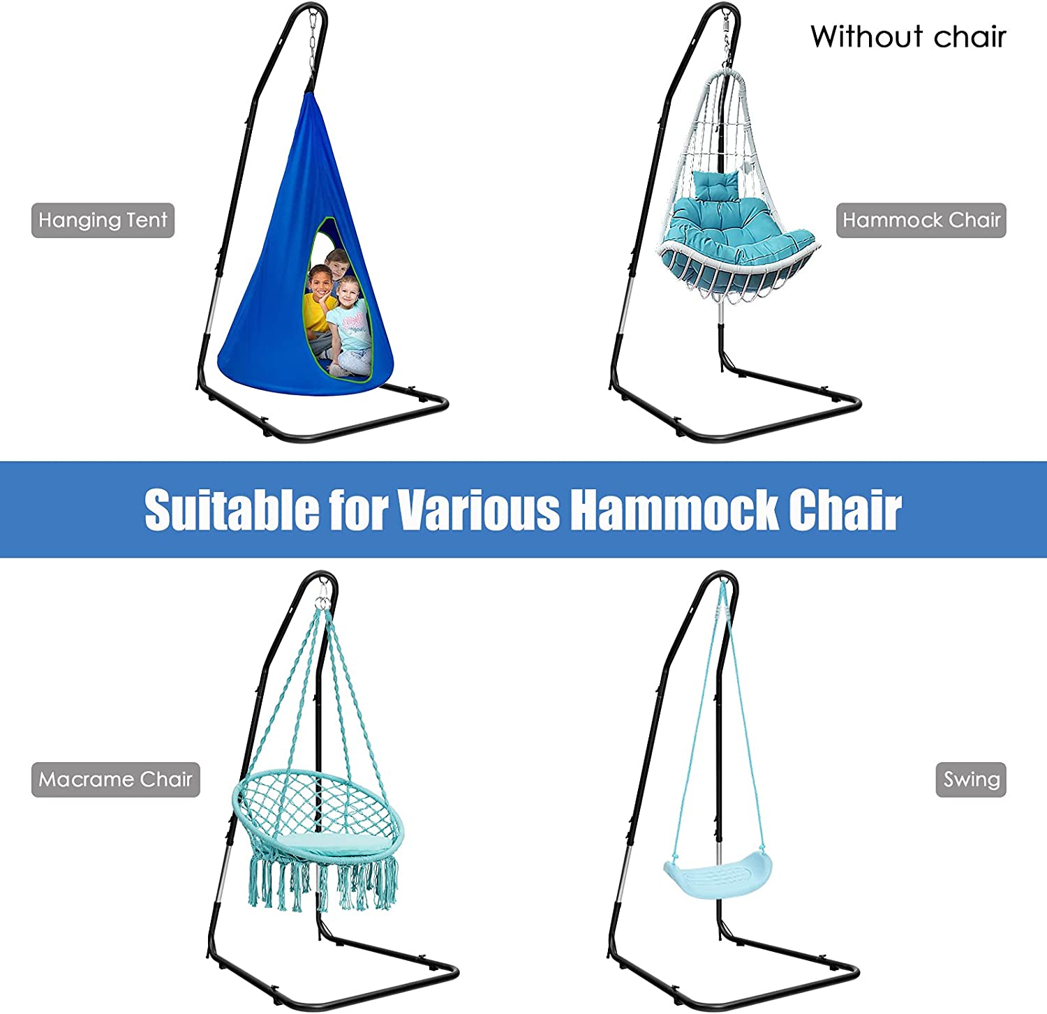 Giantex Adjustable Hammock Chair Stand, Height Adjust from 78.5" to 98.5"