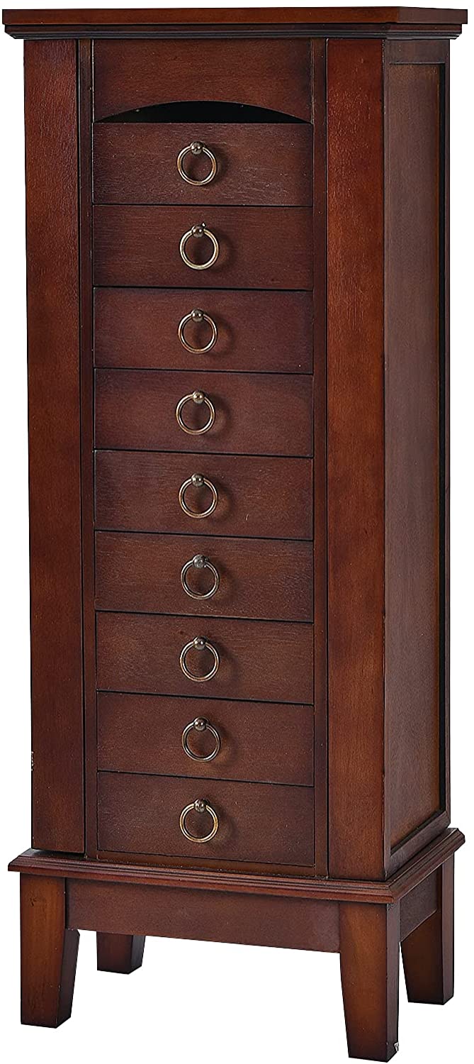 Jewelry Cabinet with Top Compartment Bedroom Armoire with Large Storage
