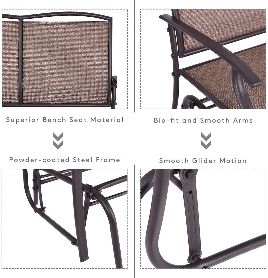 Giantex Patio Glider Stable Steel Frame for Outdoor Backyard