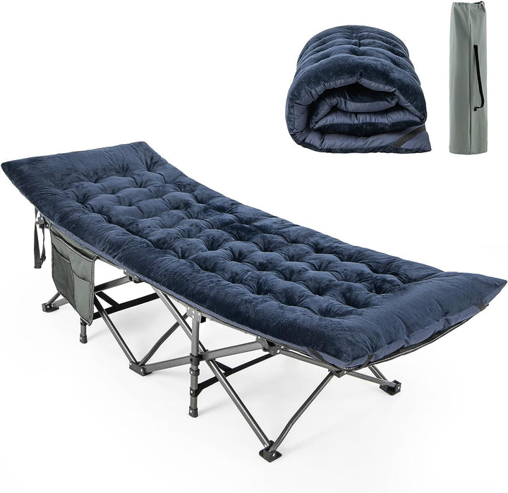 Giantex Folding Camping Cot with Pad, Heavy Duty Sleeping Cots with Carry Bag
