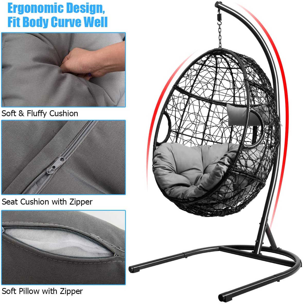 Hanging Egg Chair - Giantex