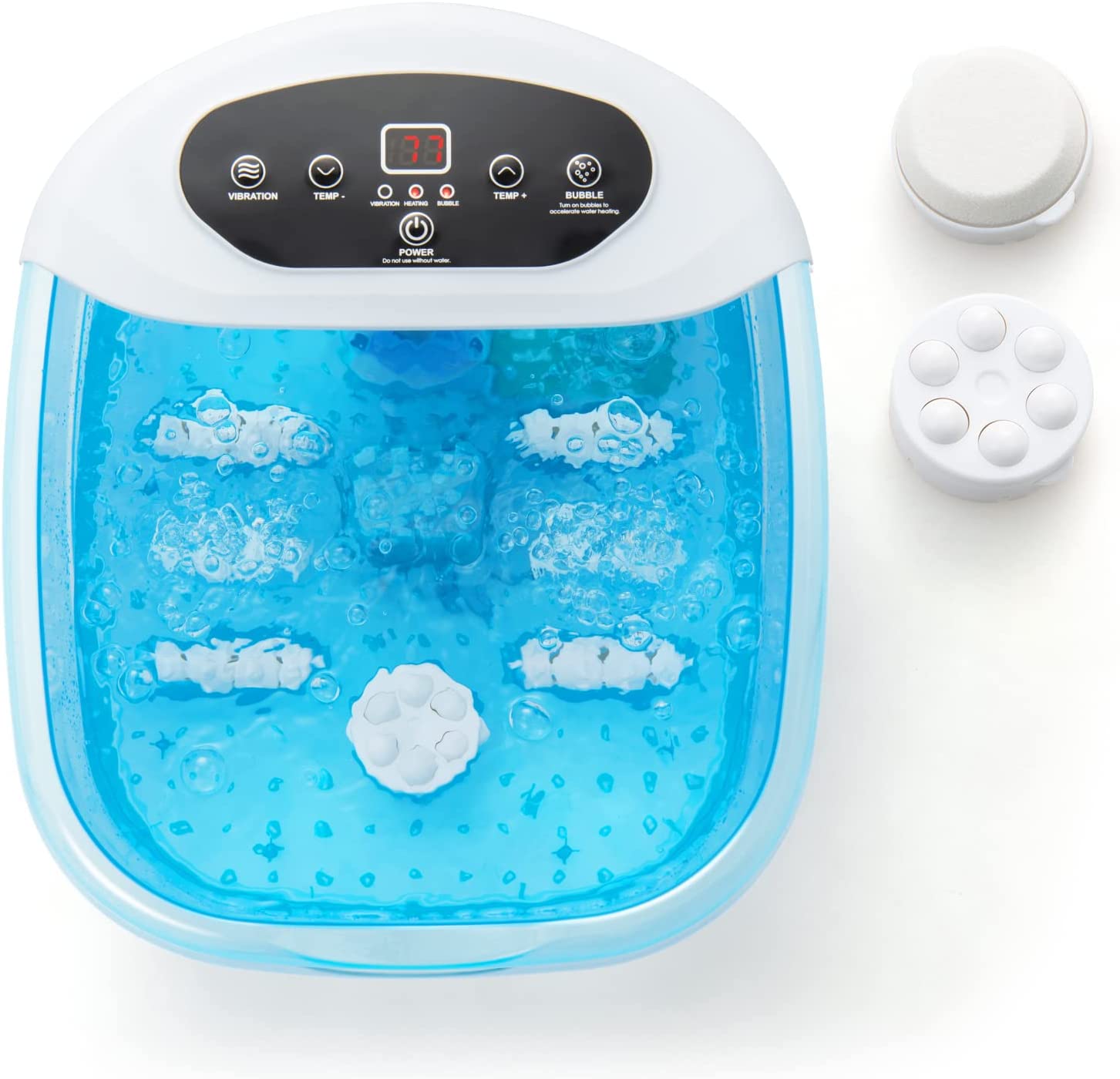 Giantex Foot Spa with Heat and Massage - Feet Bath Soak Tub w/Bubble, Vibration, Removable Pedicure Stone