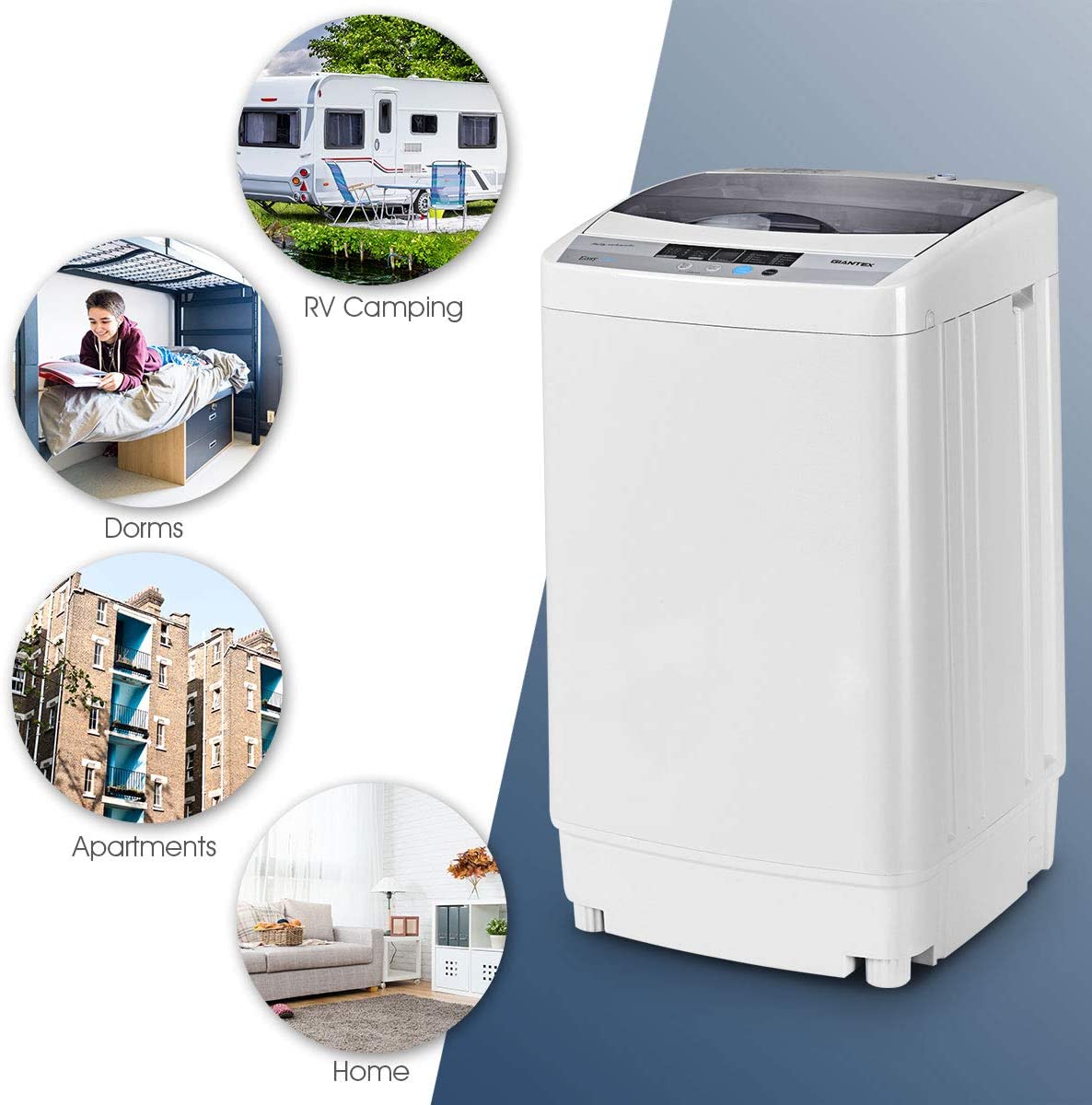 Portable Compact Washer Dryer Combo Full-Automatic Washing Machine