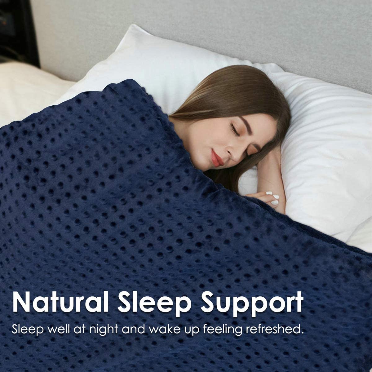 Adult Weighted Blanket & Removable Duvet Cover| 15-25 lbs, 60"x 80" | Queen Size Bed - Giantexus