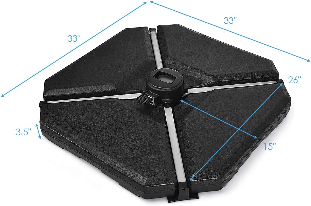 4PCS Patio Umbrella Base Weight (Triangular 33"X33") - Giantexus