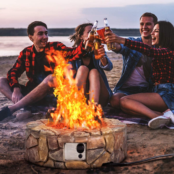 Gas Fire Pit, 28 Inch 40,000 BTU Propane Fire Pit Outdoor