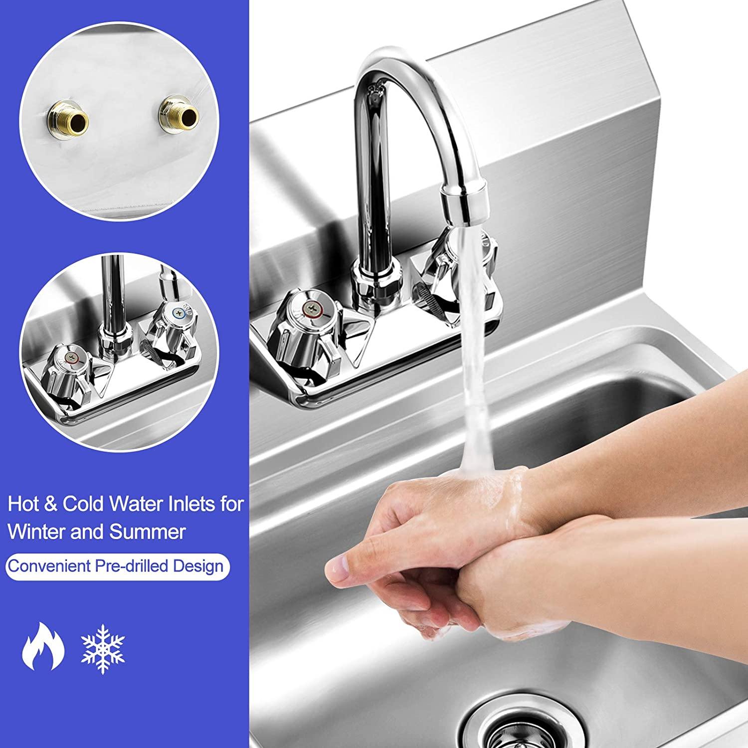 Giantex Stainless Steel Hand Washing Sink, 17" x 15" - Giantexus
